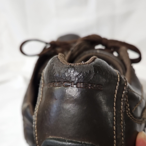 Skechers Men's Size 12 Blake Relaxed Step Brown Leather Casual Work Shoes 63385 - Picture 12 of 16